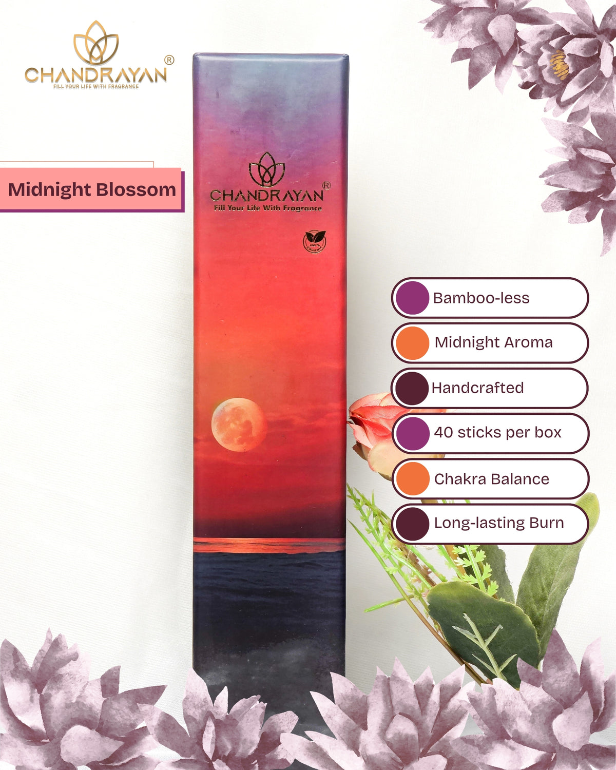 Chandrayan Midnight Blossom Incense Sticks