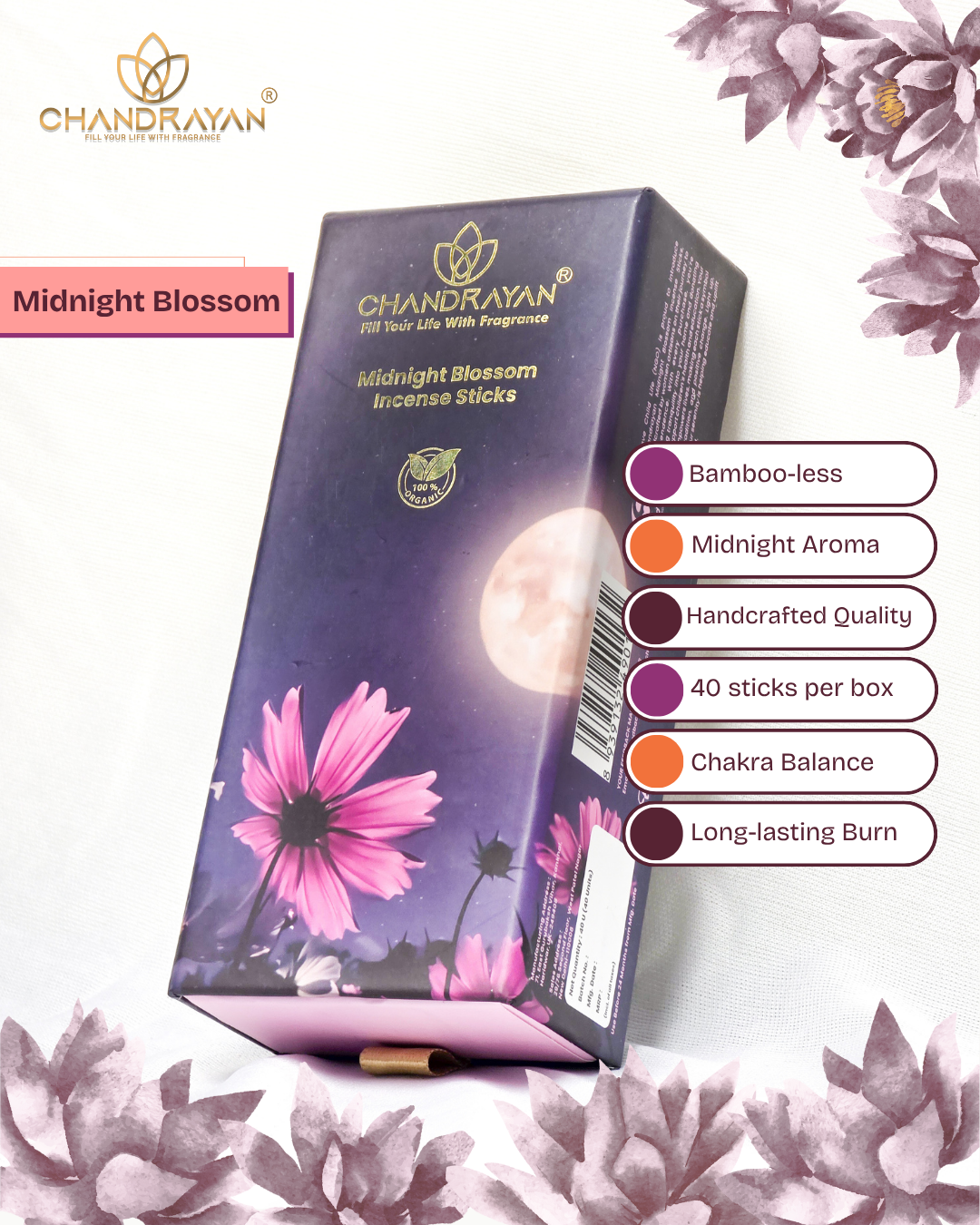 Chandrayan Midnight Blossom Incense Sticks