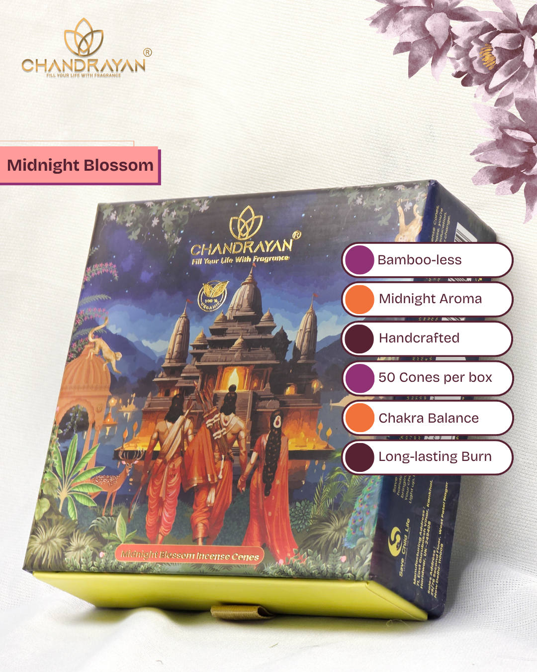 Chandrayan Midnight Blossom Incense Cone