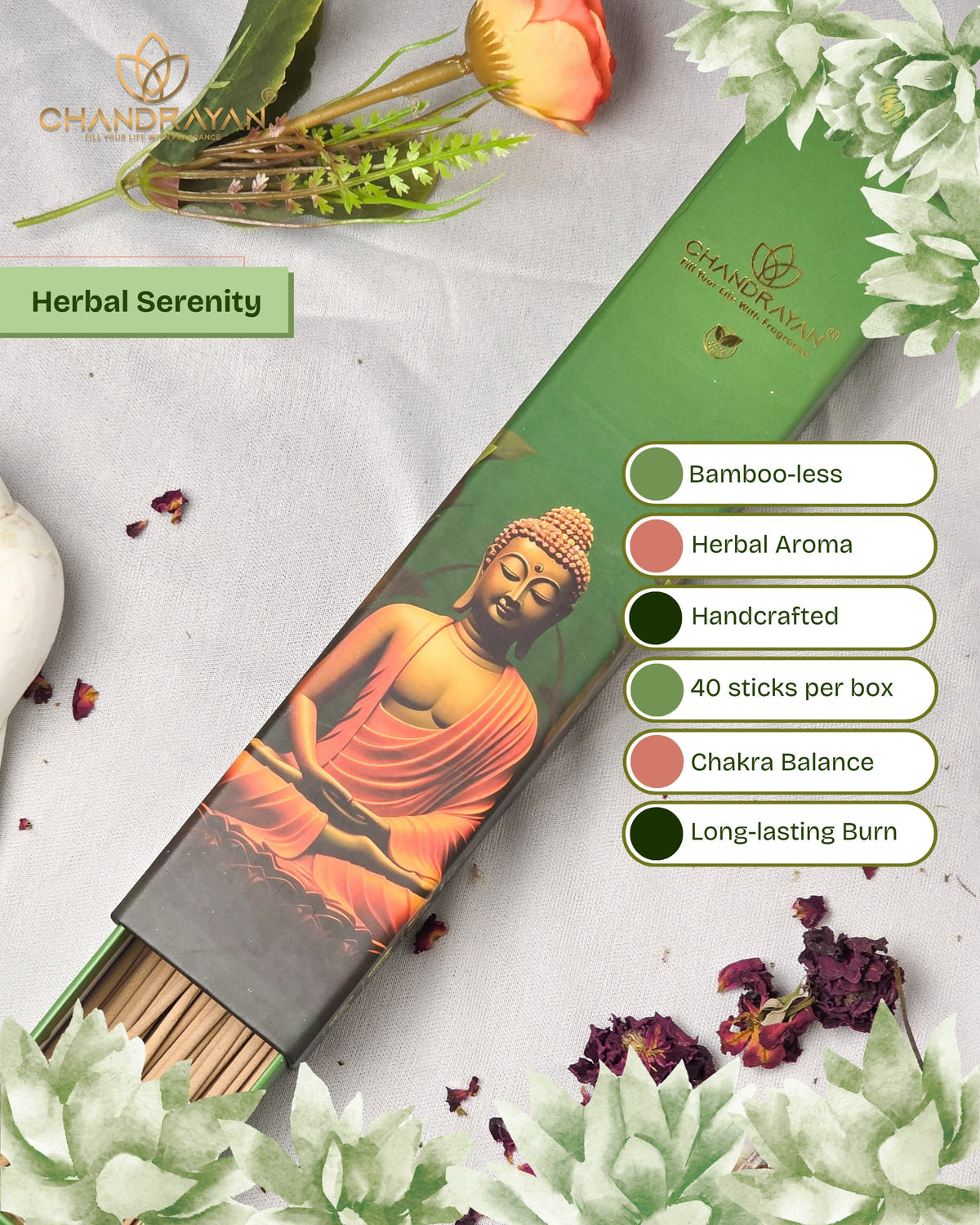 Chandrayan Herbal Serenity Incense Sticks